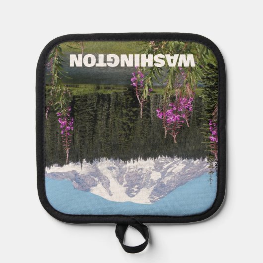 Washington Staat Mount Rainier Wildblumen Topflappen (Vorderseite)