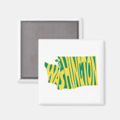 Washington Staat Name Word Art Yellow Magnet (Vorderseite/Rückseite)