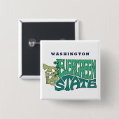 Washington Staat Nickname Word Art Button (Vorne & Hinten)