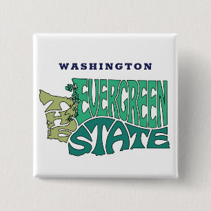 Washington Staat Nickname Word Art Button
