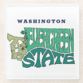 Washington Staat Nickname Word Art Glasuntersetzer (Vorderseite)