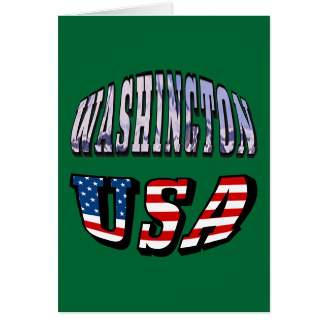 Washington Staat Picture und USA Flag Text (Vorne)