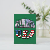 Washington Staat Picture und USA Flag Text Postkarte (Stehend Vorderseite)