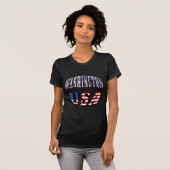 Washington Staat Picture und USA Flag Text T-Shirt (Vorne ganz)