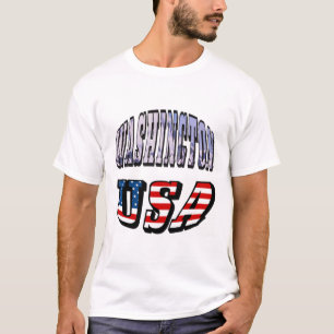 Washington Staat Picture und USA Flag Text T-Shirt