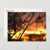 Washington Staat Postcard - Leuchtturm bei Sunset Postkarte (Vorne/Hinten)
