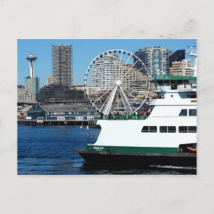Washington Staat Postcard - Seattle und Ferry Postkarte