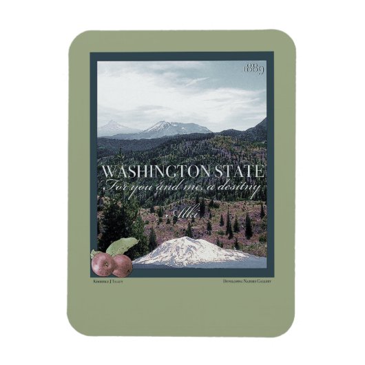 Washington Staat Poster Art Magnet (Vertikal)