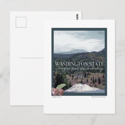 Washington Staat Poster Art Postkarte (Vorne/Hinten)