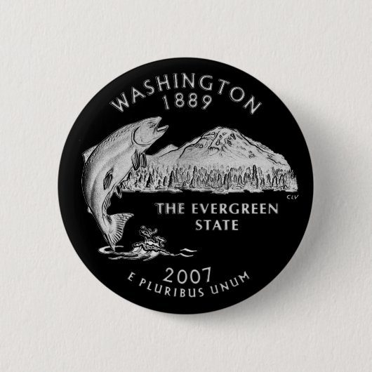 Washington Staat Quarter Black Button (Vorderseite)
