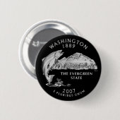 Washington Staat Quarter Black Button (Vorne & Hinten)