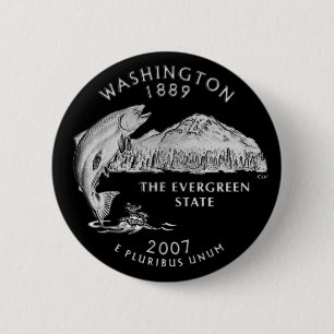 Washington Staat Quarter Black Button