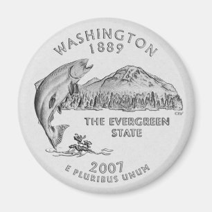 Washington Staat Quarter Gray Magnet