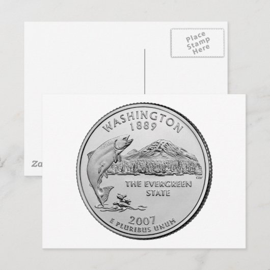 Washington Staat Quarter Image Postkarte (Vorne/Hinten)