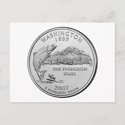 Washington Staat Quarter Image Postkarte (Vorderseite)
