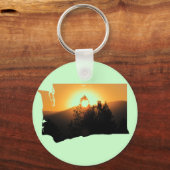 Washington Staat Sunset Silhouette Schlüsselanhänger (Vorderseite)
