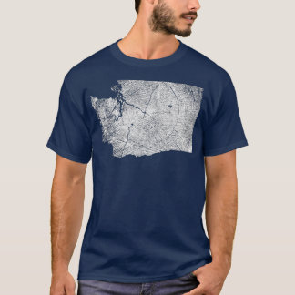 Washington Staat Tree Growth Rings Map T-Shirt