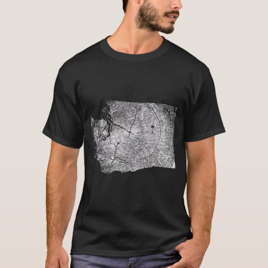 Washington Staat Tree Growth Rings Map T-Shirt (Vorderseite)