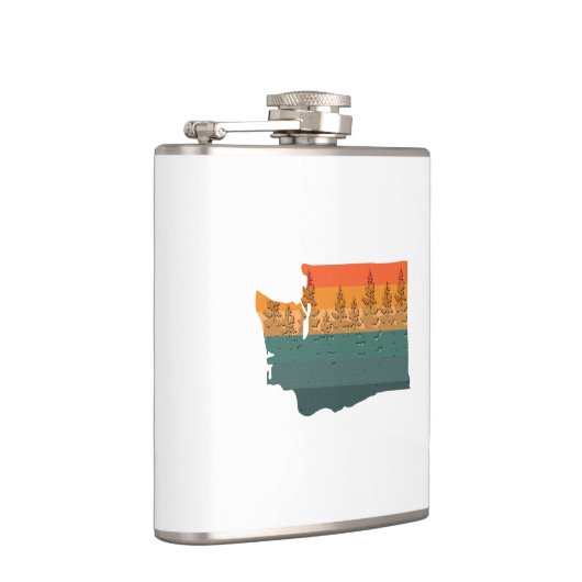 Washington Staat Tree Silhouette Flachmann (Rechts)