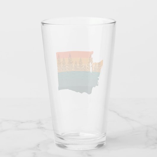 Washington Staat Tree Silhouette Glas (Rückseite)