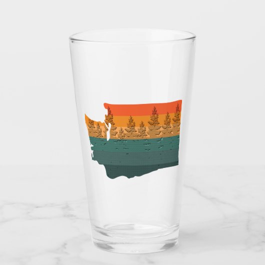 Washington Staat Tree Silhouette Glas (Vorderseite)