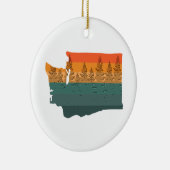 Washington Staat Tree Silhouette Keramik Ornament (Rechts)