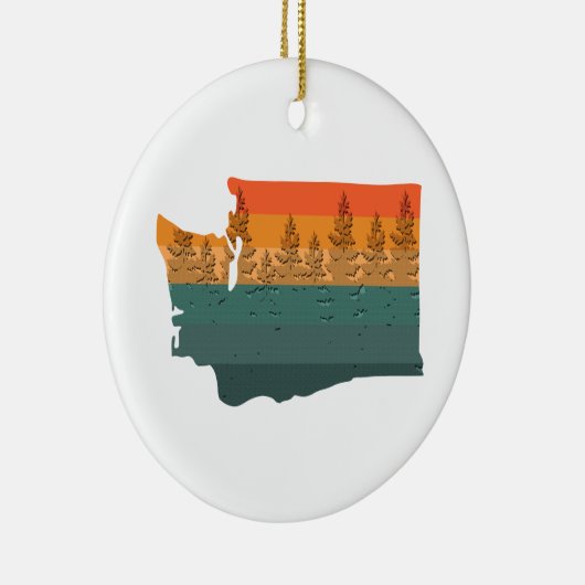 Washington Staat Tree Silhouette Keramik Ornament (Rechts)