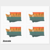 Washington Staat Tree Silhouette Rechteckiger Aufkleber (Blatt)