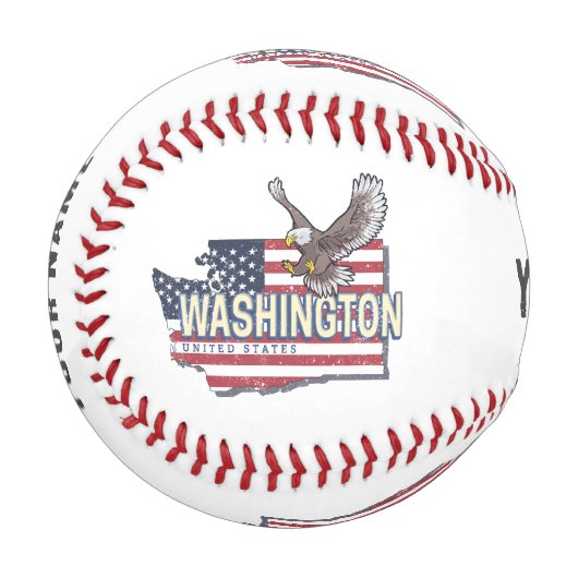 Washington Staat United Staaten Map USA Souvenir Baseball (Vorderseite Links)