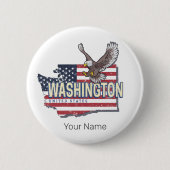 Washington Staat United Staaten Map USA Souvenir Button (Vorderseite)