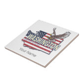 Washington Staat United Staaten Map USA Souvenir Fliese (Seite)