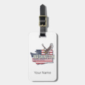 Washington Staat United Staaten Map USA Souvenir Gepäckanhänger (Vorderseite vertikal)