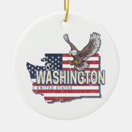 Washington Staat United Staaten Map USA Souvenir Keramik Ornament