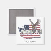 Washington Staat United Staaten Map USA Souvenir Magnet (Vorderseite/Rückseite)