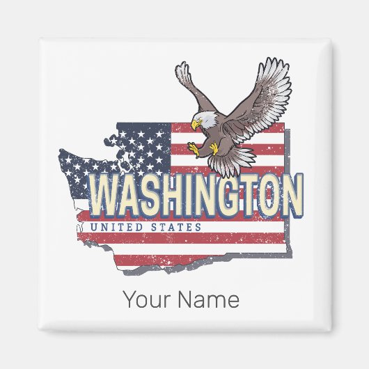 Washington Staat United Staaten Map USA Souvenir Magnet (Vorne)