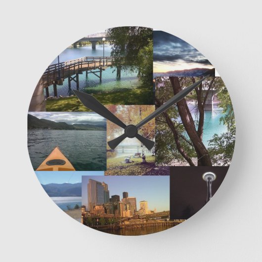 Washington Staat Wall Clock Runde Wanduhr (Vorderseite)