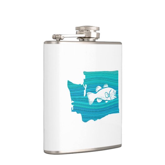 Washington Staat Wave Fishing Flachmann (Rechts)