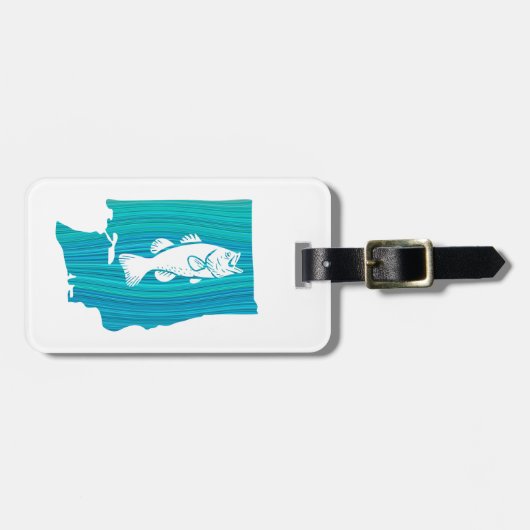 Washington Staat Wave Fishing Gepäckanhänger (Vorderseite horizontal)