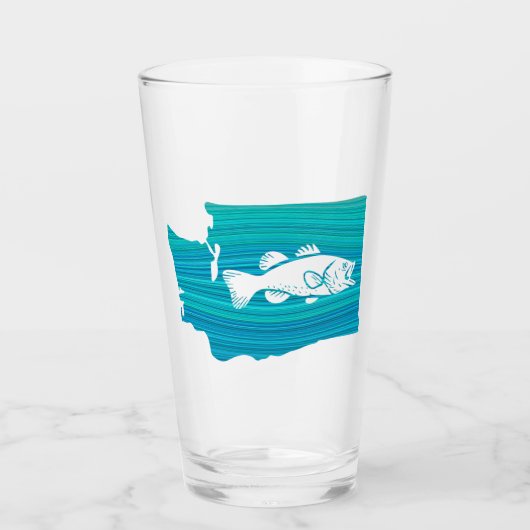 Washington Staat Wave Fishing Glas (Vorderseite)
