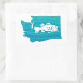 Washington Staat Wave Fishing Rechteckiger Aufkleber (Tasche)