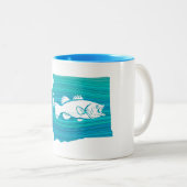 Washington Staat Wave Fishing Zweifarbige Tasse (VorderseiteRechts)