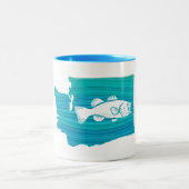 Washington Staat Wave Fishing Zweifarbige Tasse (Mittel)