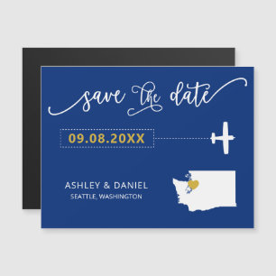 Washington Staat Wedding Save the Date Card, Map Magneteinladung