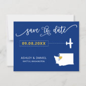 Washington Staat Wedding Save the Date Card, Map Magneteinladung (Vorderseite)