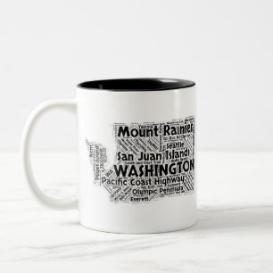 Washington-Staats-Wort-Wolke Zweifarbige Tasse