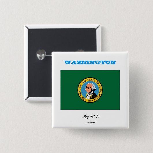 WASHINGTON-Staatsflagge Button (Vorne & Hinten)