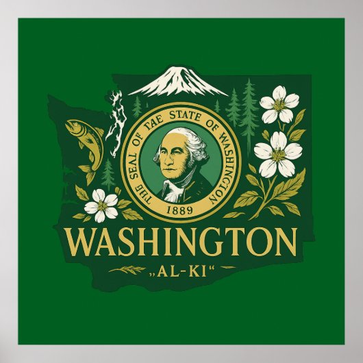 Washington Staatsstolz Poster (Vorne)