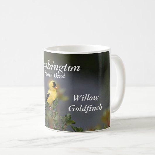 Washington-Staatsvogel-Weide Goldfinch Kaffeetasse (VorderseiteRechts)