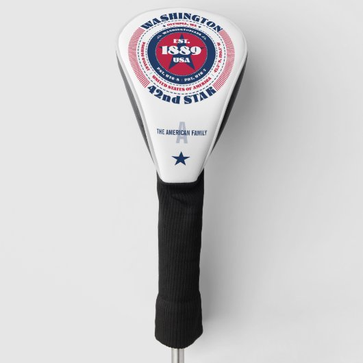 Washington State Circle Custom Golf Kopfabdeckung Headcover (Vorderseite)