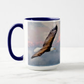 Washington State Eagle Over Olympic Mountains Blue Tasse (Links)